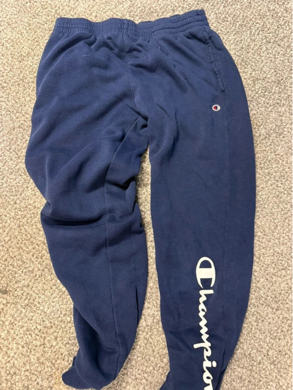 Champion Navy Blue Script Logo Fleece Jogger Sweatpants - Youth Size XXL (18/20)